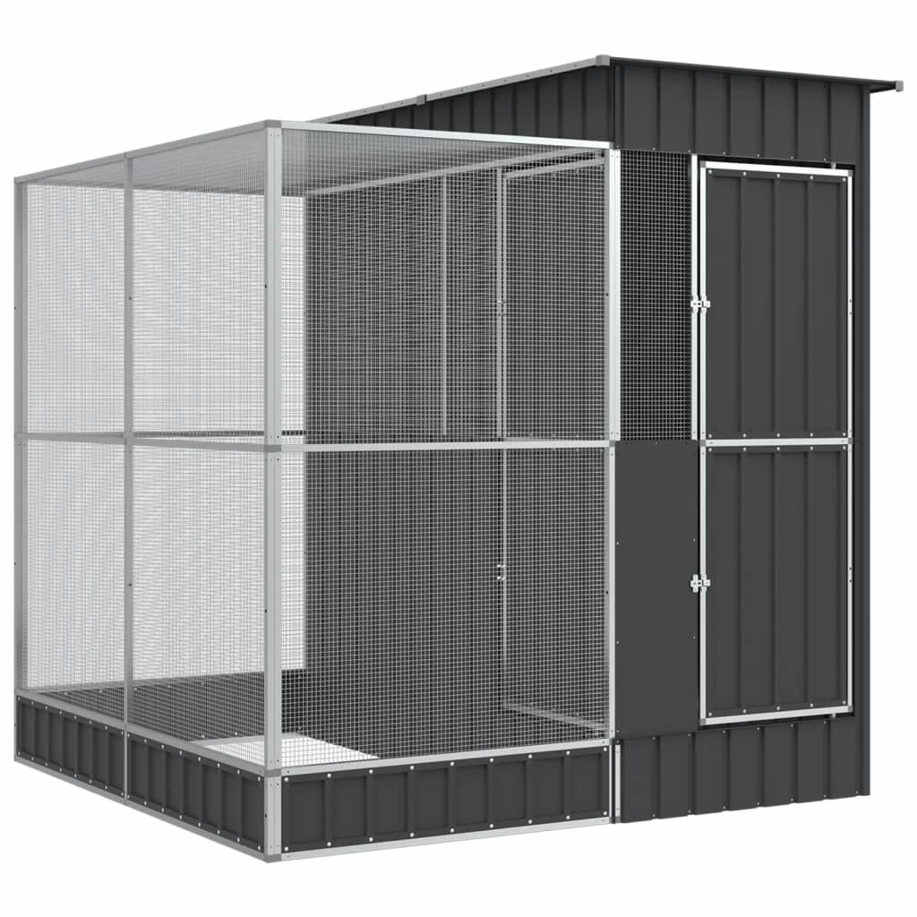 Voliera con Estensione Argento 209x203x216 cm in Acciaio