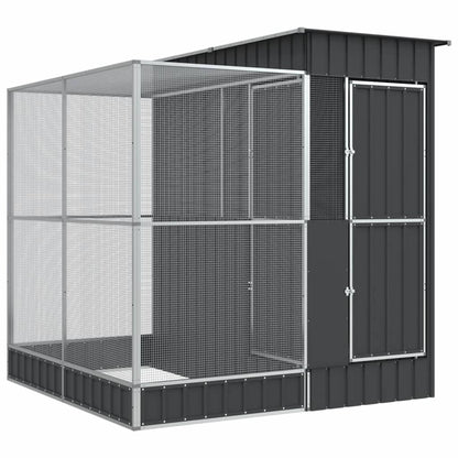 Voliera con Estensione Argento 209x203x216 cm in Acciaio