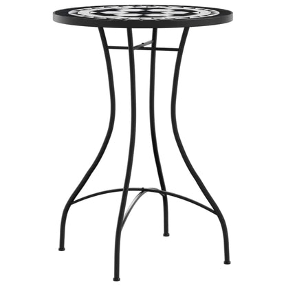 Tavolino da Bistrot con Mosaico Nero e Bianco ÃƒËœ50x70cm Ceramica