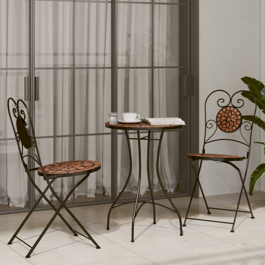 Sedie da BistrÃ² Pieghevoli 2 pz Terracotta in Ceramica