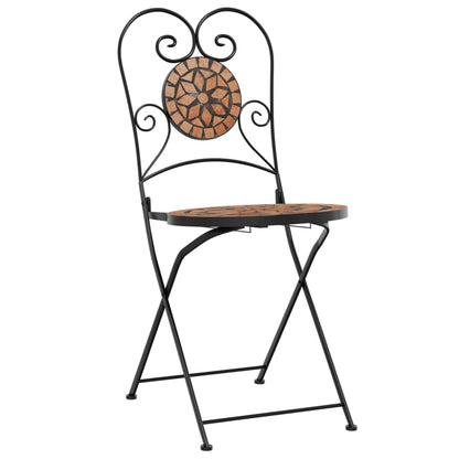 Sedie da BistrÃ² Pieghevoli 2 pz Terracotta in Ceramica