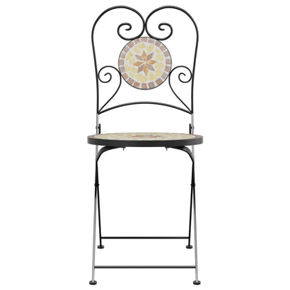 Sedie da BistrÃ² Pieghevoli 2 pz Terracotta e Bianco in Ceramica