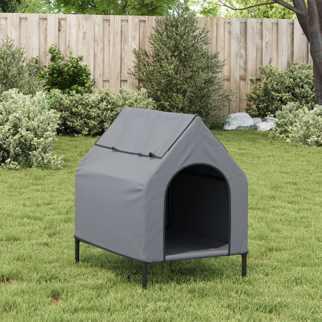 Cuccia per Cani Grigio Chiaro in Tessuto Oxford e Acciaio