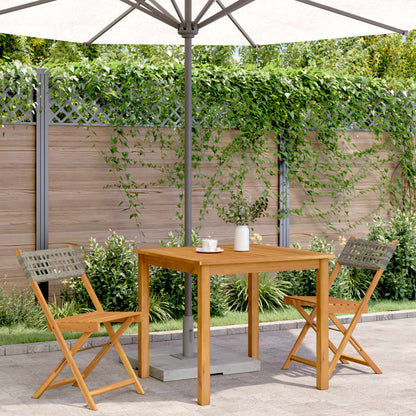 Sedie da BistrÃ² 2 pz Grigie Legno Massello Acacia e Polyrattan