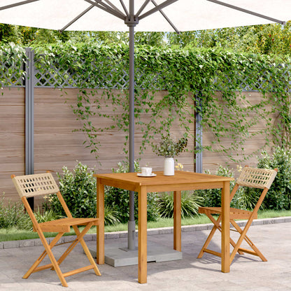 Sedie da BistrÃ² 2 pz Beige Legno Massello Acacia e Polyrattan