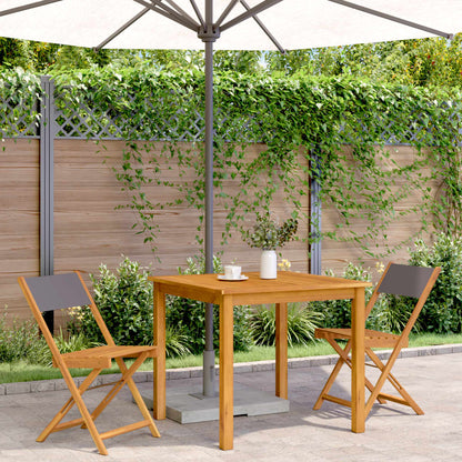 Sedie da BistrÃ² 2pz Antracite Legno Massello Acacia e Tessuto