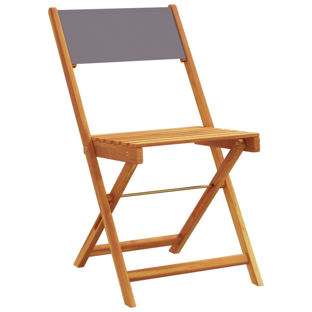 Sedie da BistrÃ² 2pz Antracite Legno Massello Acacia e Tessuto