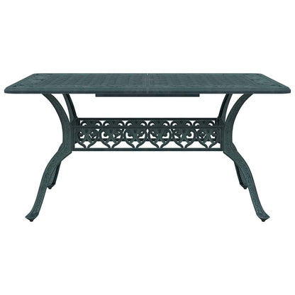 Tavolo da Giardino Verde 150x90x72 cm in Alluminio Pressofuso