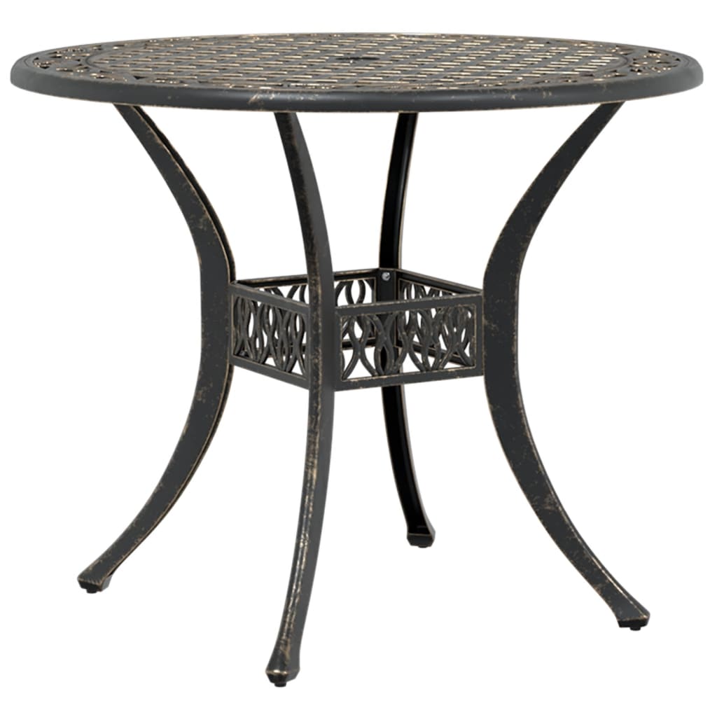 Tavolo da Giardino Bronzo ÃƒËœ90x75 cm in Alluminio Pressofuso