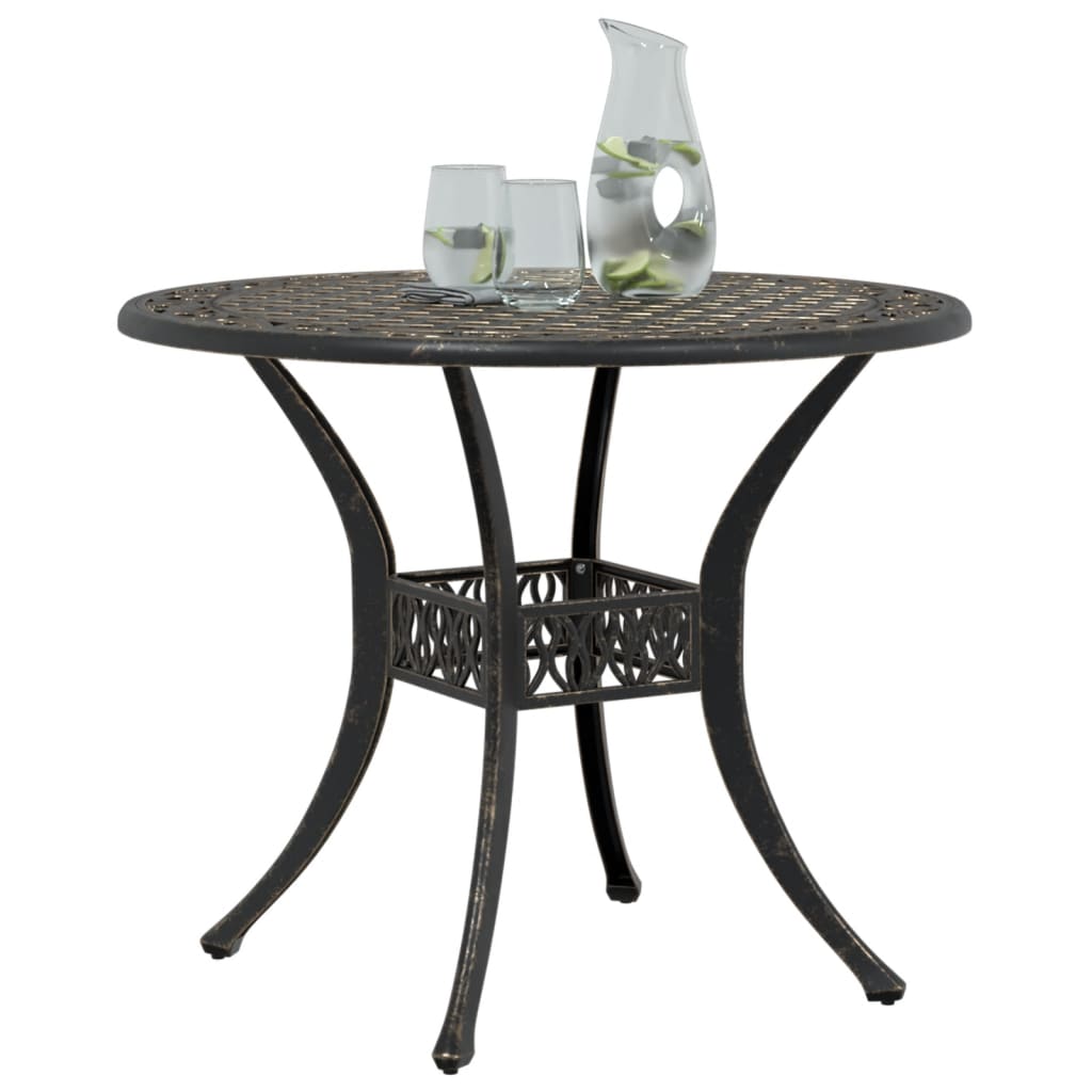 Tavolo da Giardino Bronzo ÃƒËœ90x75 cm in Alluminio Pressofuso