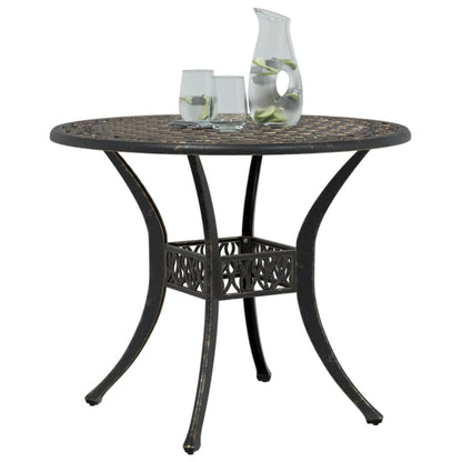 Tavolo da Giardino Bronzo ÃƒËœ90x75 cm in Alluminio Pressofuso