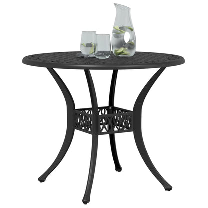 Tavolo da Giardino Nero ÃƒËœ90x75 cm in Alluminio Pressofuso
