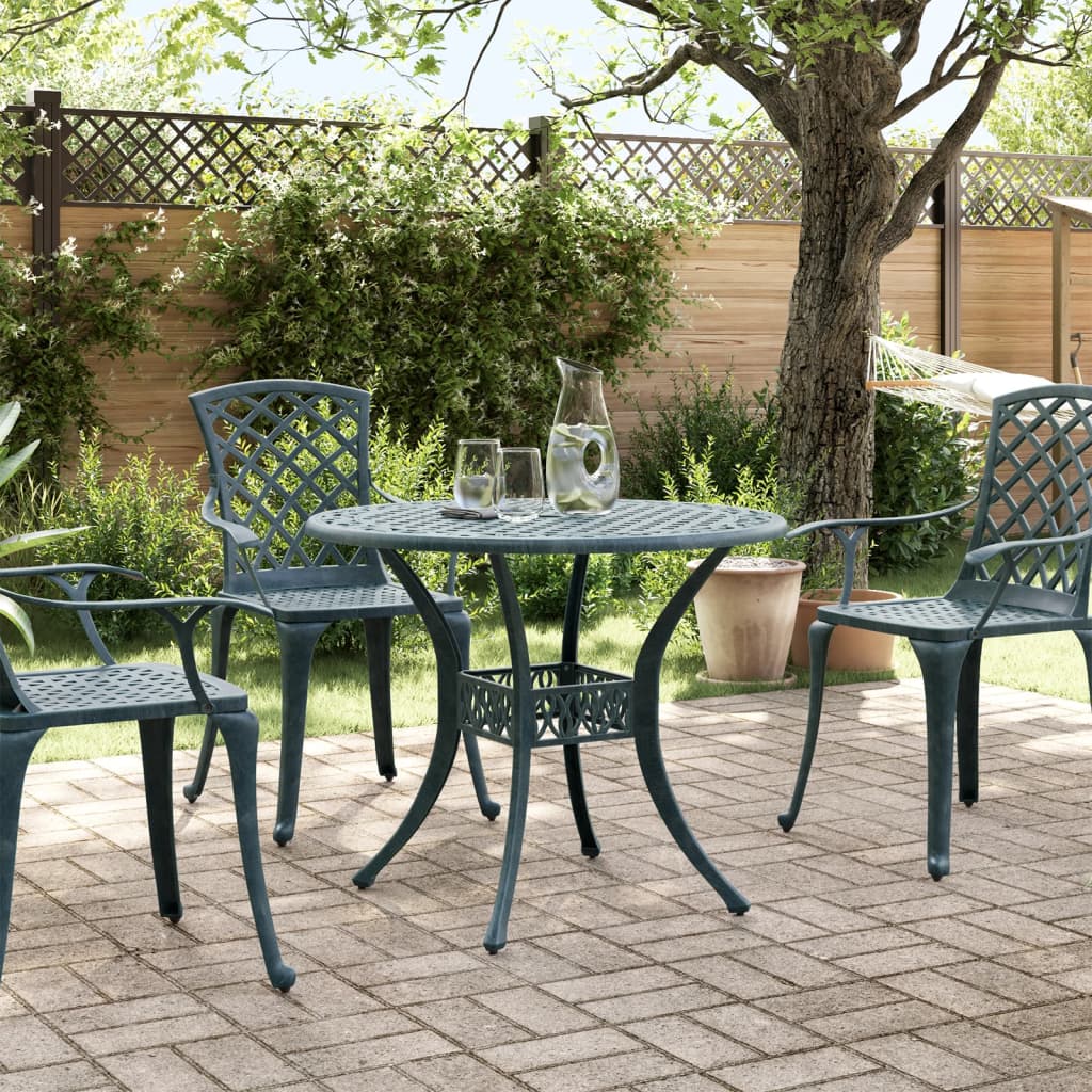 Tavolo da Giardino Verde Ã˜90x75 cm in Alluminio Pressofuso