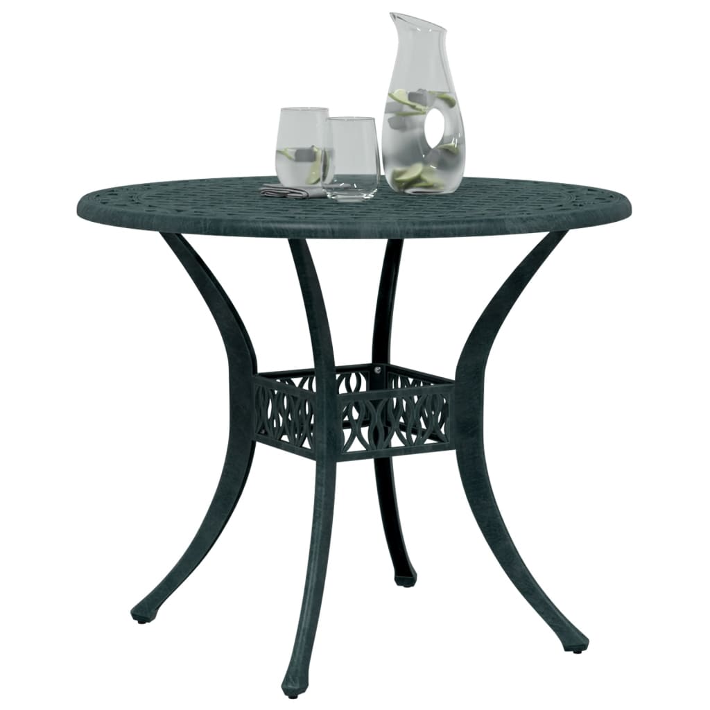 Tavolo da Giardino Verde Ã˜90x75 cm in Alluminio Pressofuso