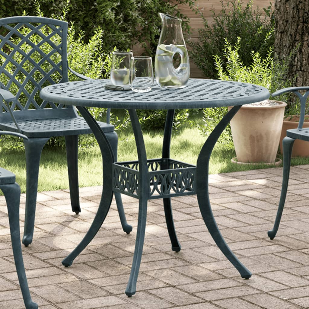 Tavolo da Giardino Verde Ã˜90x75 cm in Alluminio Pressofuso