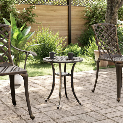 Tavolo da Giardino Bronzo Ã˜48x53 cm in Alluminio Pressofuso