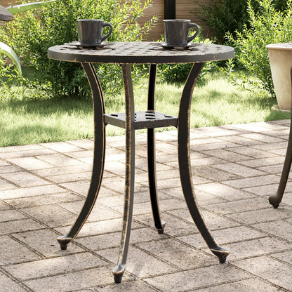 Tavolo da Giardino Bronzo Ã˜48x53 cm in Alluminio Pressofuso