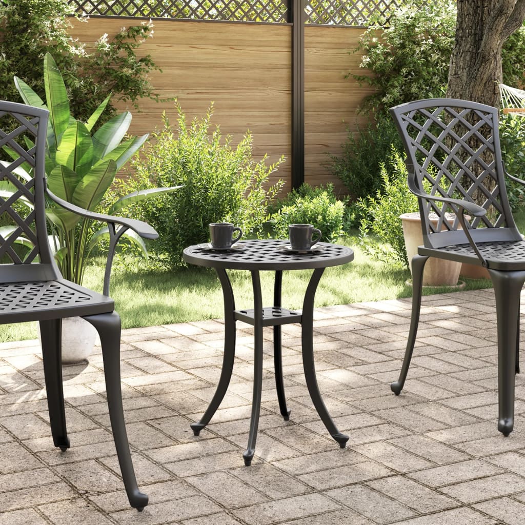 Tavolo da Giardino Nero ÃƒËœ48x53 cm in Alluminio Pressofuso