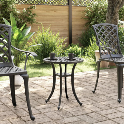 Tavolo da Giardino Nero ÃƒËœ48x53 cm in Alluminio Pressofuso