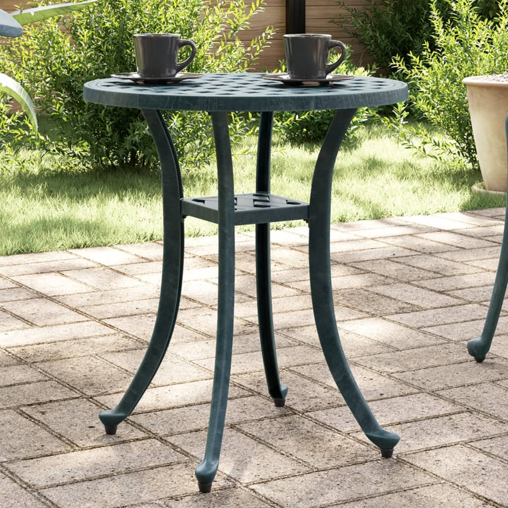 Tavolo da Giardino Verde ÃƒËœ48x53 cm in Alluminio Pressofuso