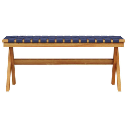 Panca da Giardino Blu Scuro Legno Massello di Acacia e Tessuto