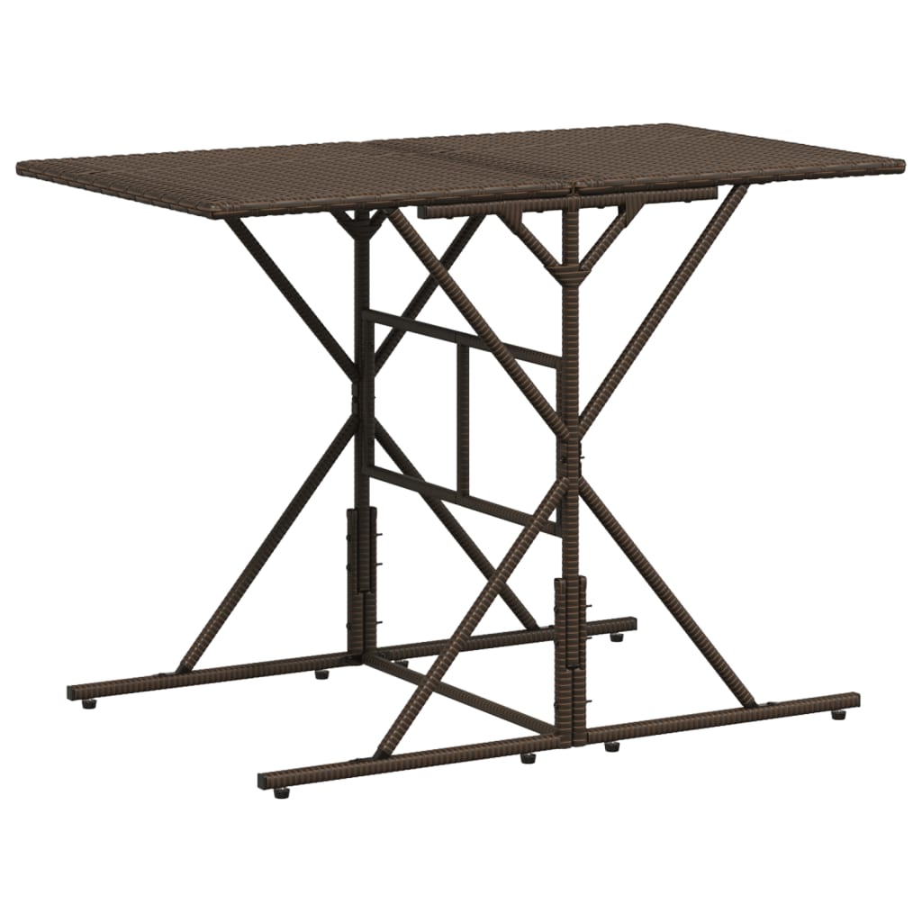 Set da Pranzo da Giardino 7pz con Cuscini in Polyrattan Marrone
