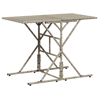 Set da Pranzo da Giardino 7 pz Cuscini Polyrattan Grigio Chiaro
