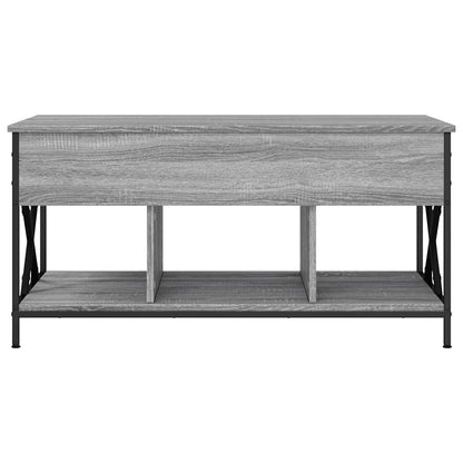 Tavolino Salotto Grigio Sonoma 100x55x50 cm Multistrato Metallo