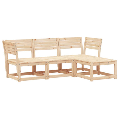 Set Salotto da Giardino 4 pz in Legno Massello di Pino
