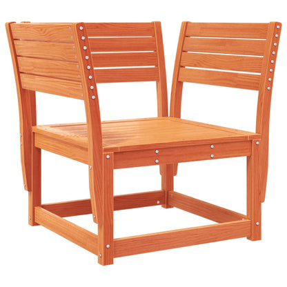 Set Salotto da Giardino 8 pz Marrone Cera Legno Massello Pino