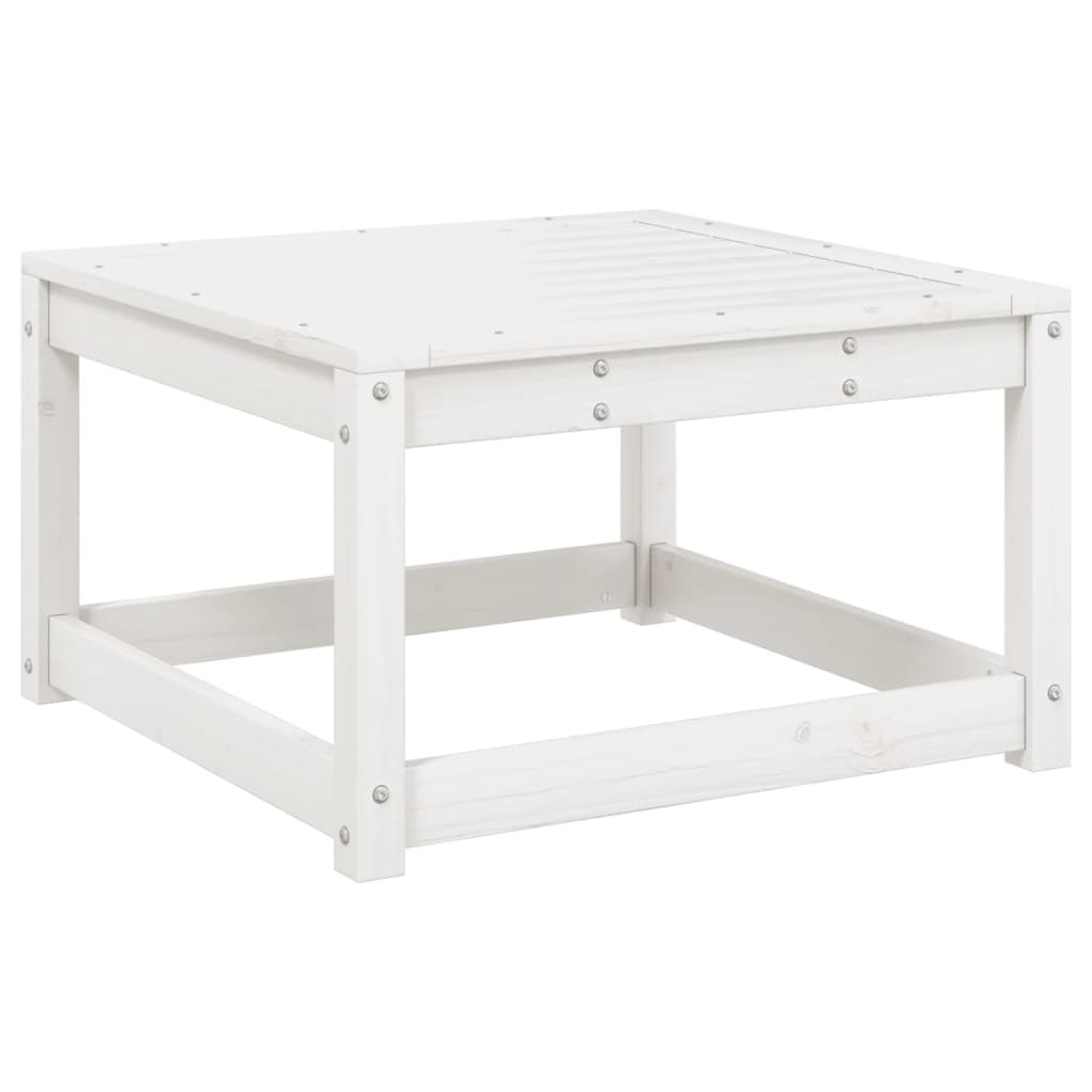 Set Divani da Giardino 3 pz Bianco in Legno Massello di Pino