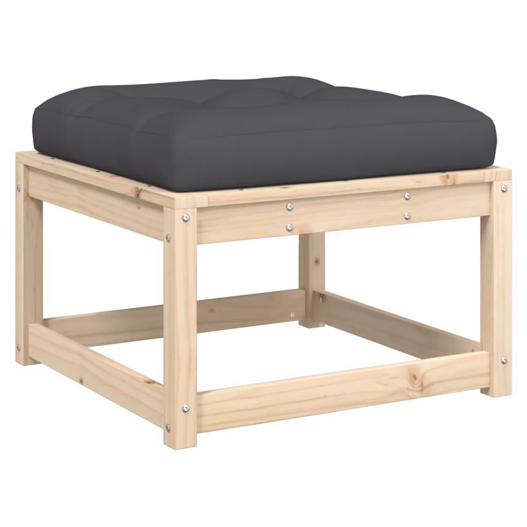 Set Divani Giardino 3 pz con Cuscini in Legno Massello di Pino
