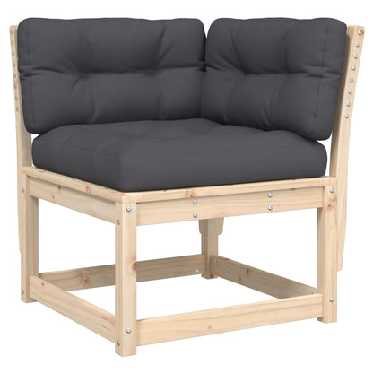 Set Divani Giardino 3 pz con Cuscini in Legno Massello di Pino
