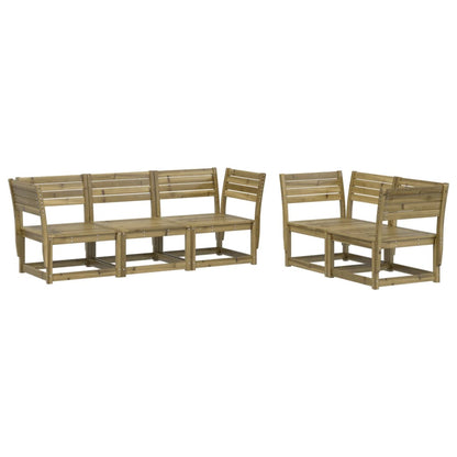 Set Divani da Giardino 5 pz in Legno Impregnato di Pino