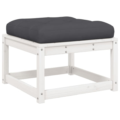 Set Divani Giardino 5pz con Cuscini Bianco Legno Massello Pino