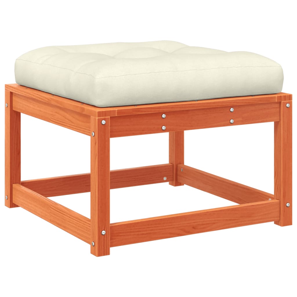 Set Divani Giardino 5pz con Cuscini Marrone Cera Massello Pino