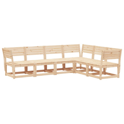 Set Divani da Giardino 6 pz in Legno Massello di Pino