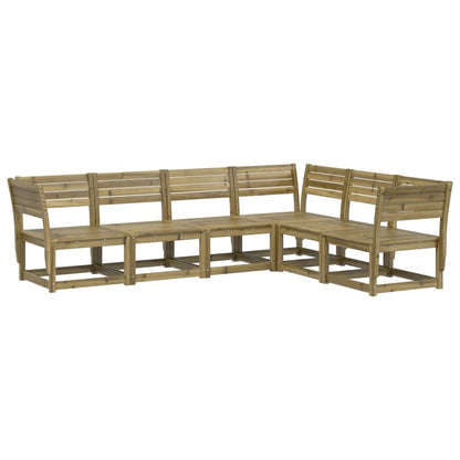 Set Divani da Giardino 6 pz in Legno Impregnato di Pino