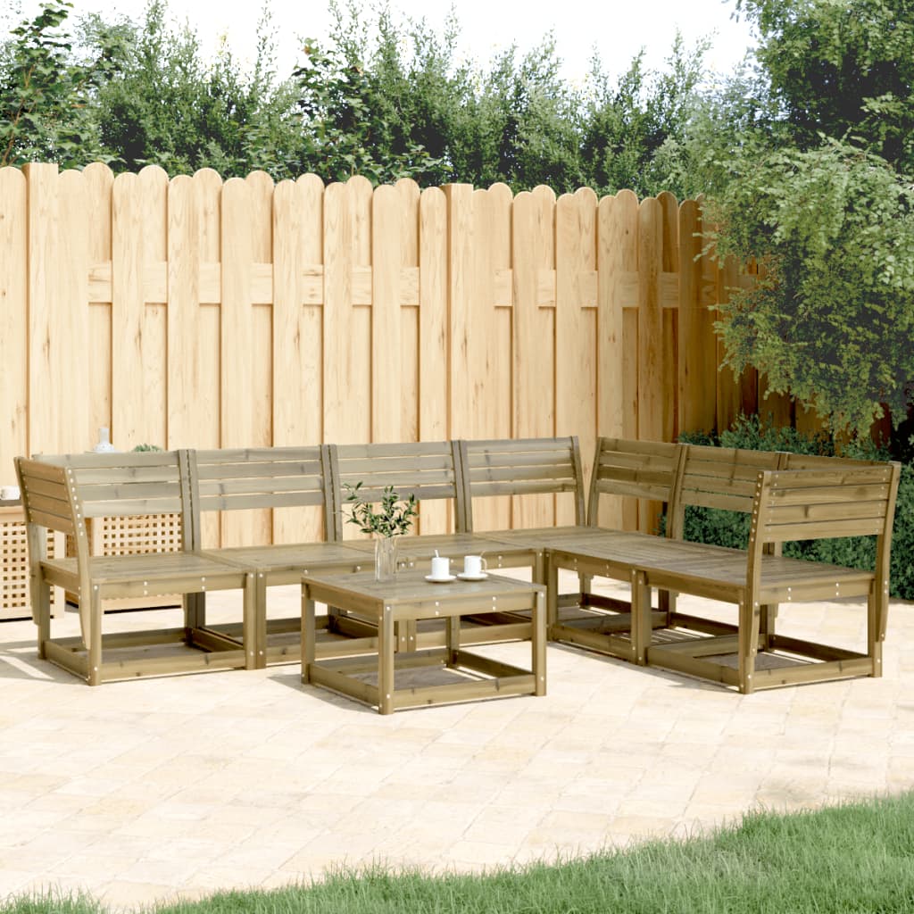 Set Divani da Giardino 6 pz in Legno Impregnato di Pino