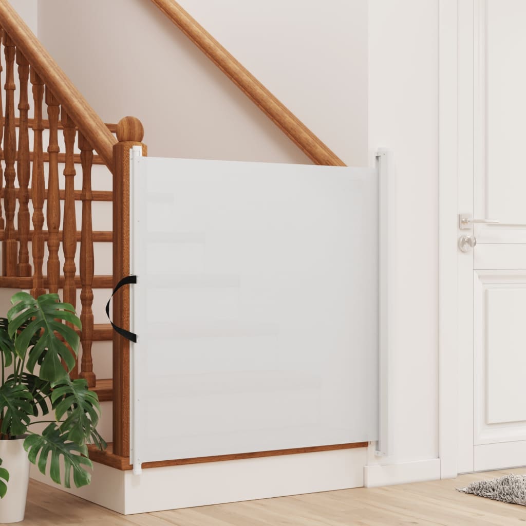 Cancelletto Retrattile per Animali Domestici Bianco 117,5x125cm