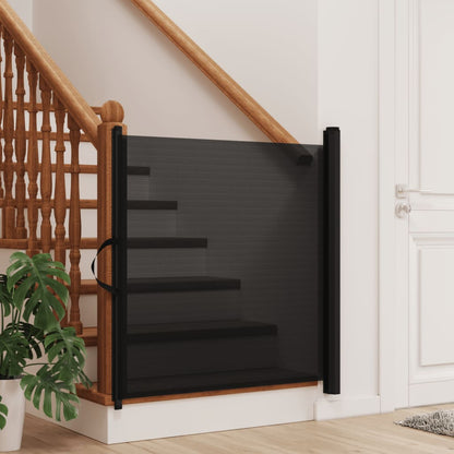 Cancelletto Retrattile per Animali Domestici Nero 102,5x125 cm