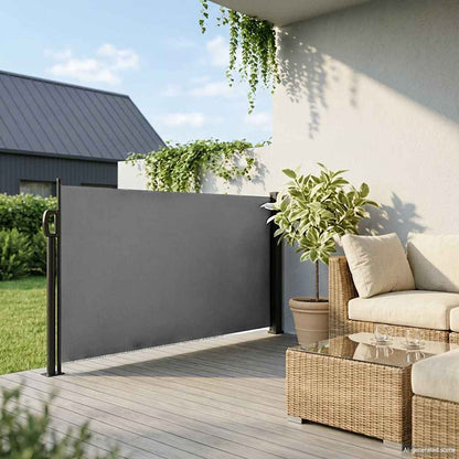Tenda da sole laterale retrattile antracite 100x500 cm
