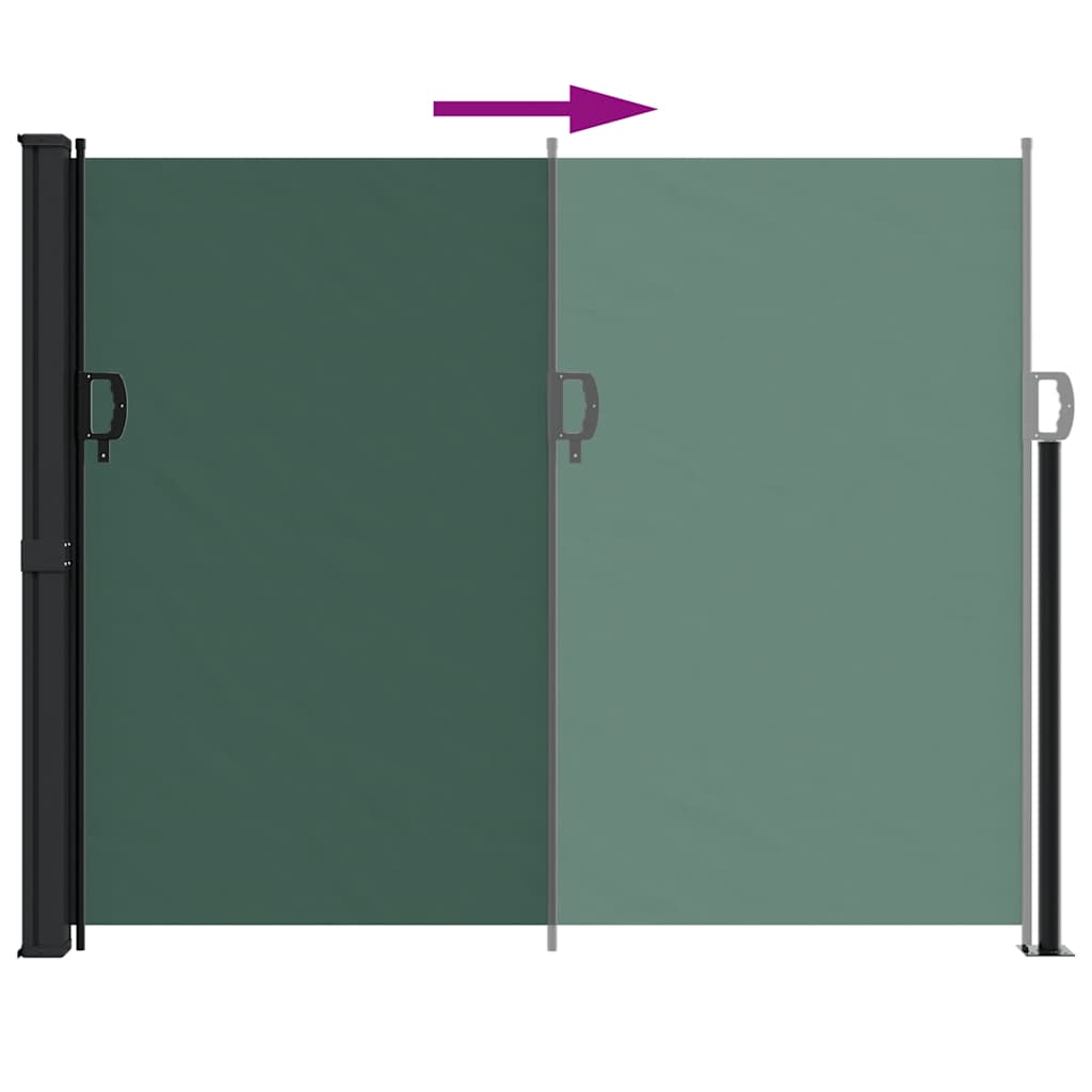 Tenda da Sole Laterale Retrattile Verde Scuro 160x500 cm