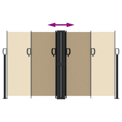 Tenda da Sole Laterale Retrattile Beige 140x600 cm