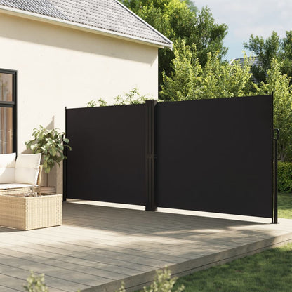 Tenda da Sole Laterale Retrattile Nera 160x600 cm