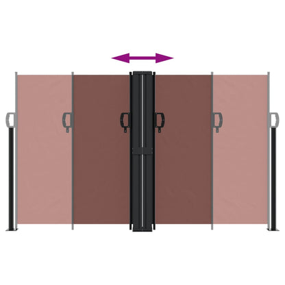 Tenda da Sole Laterale Retrattile Marrone 140x1000 cm