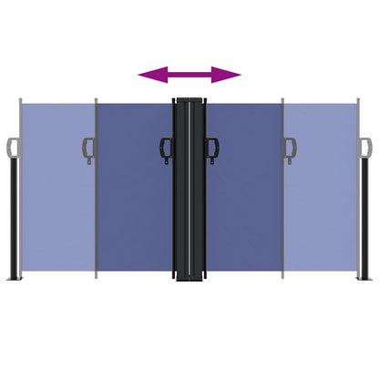 Tenda da Sole Laterale Retrattile Blu 120x1200 cm
