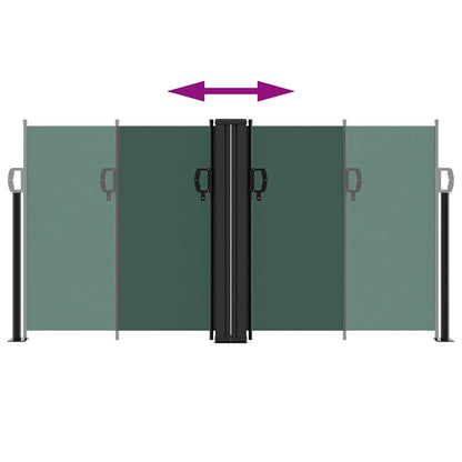 Tenda da Sole Laterale Retrattile Verde Scuro 120x1200 cm