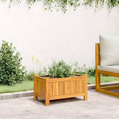 Fioriera Giardino con Rivestimento 54x31x30 cm Massello Acacia