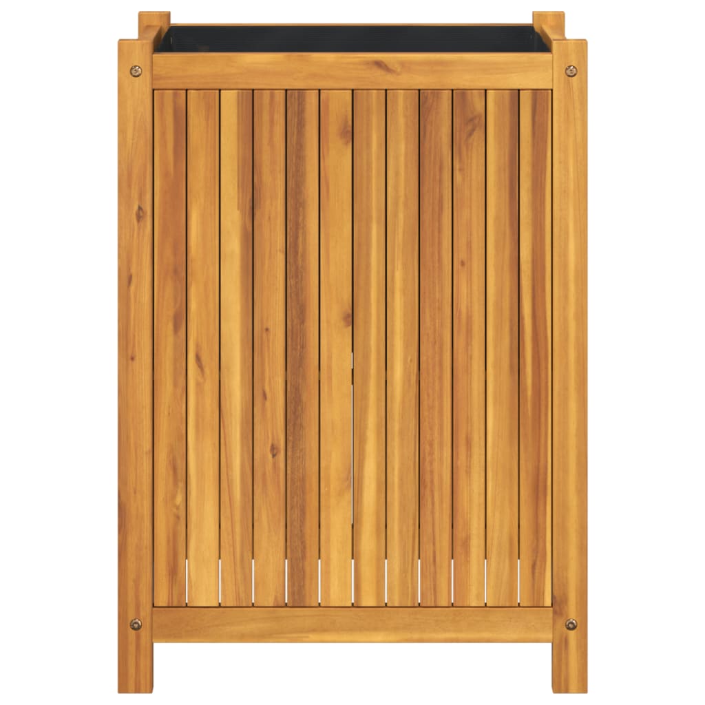 Fioriera Giardino con Rivestimento 54x31x75 cm Massello Acacia